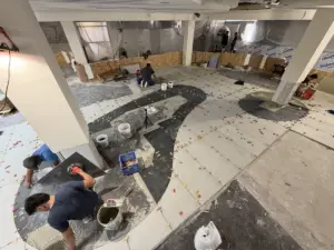 Tile Installation for the Sodexo Remodel at Westminster University for Facilities Contracting