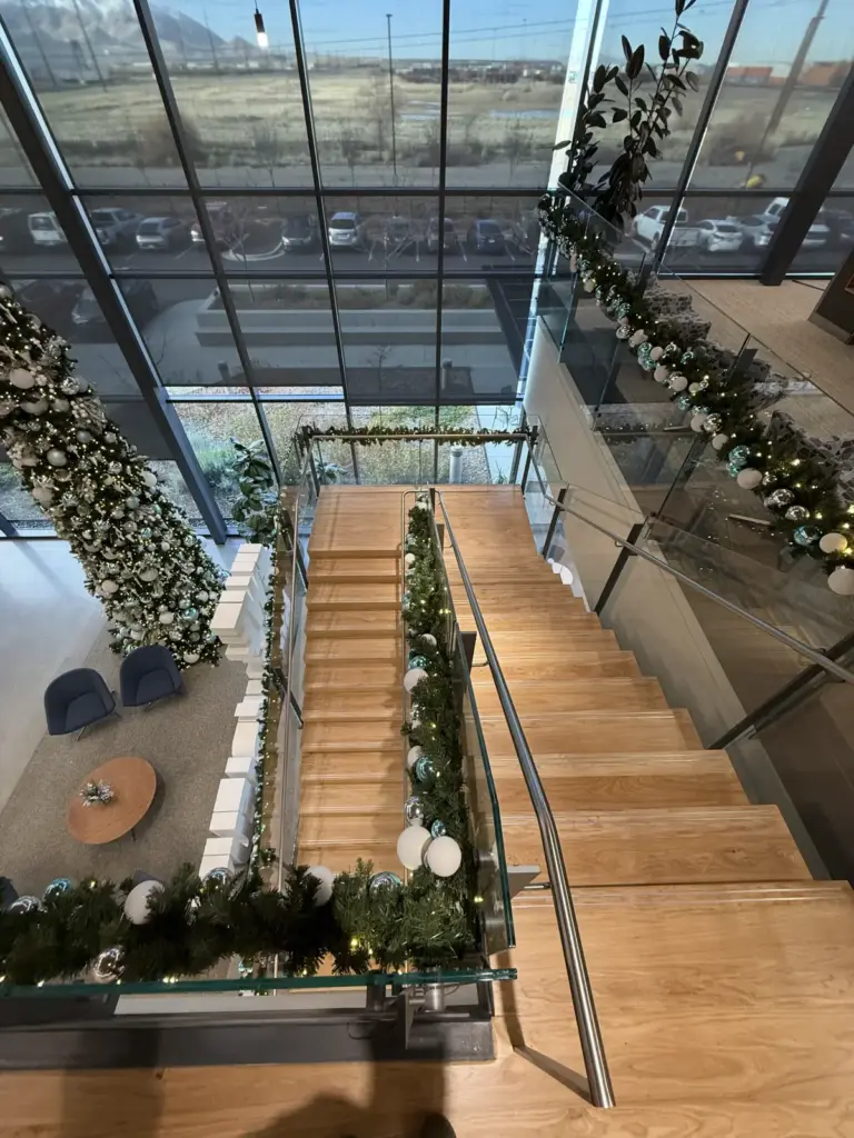 Commercial Hardwood Staircase Refinish for BioMerieux